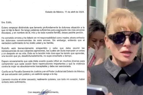 Madre del Fofo Márquez escribe emotiva carta a Edth pidiendo perdón